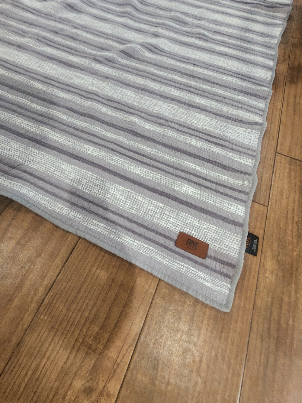 Frye Paloma Quilt Gray and White Striped Quilted Bedding Queen 90x87 - Picture 7 of 12